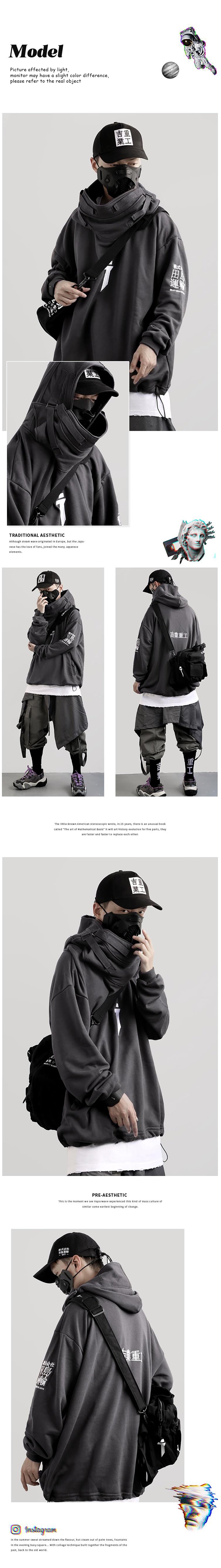 CyberSamurai Autumn Plush Streetwear Techwear Hoodie
