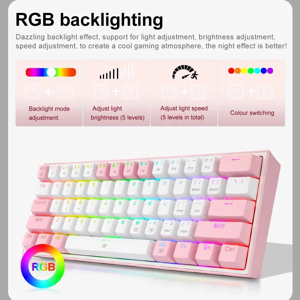 REDRAGON Fizz K617 RGB USB Mini Mechanical  Keyboard