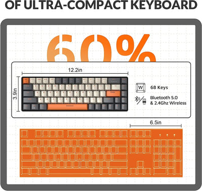 60% Wireless Mechanical Keyboard Bluetooth Dual Mode