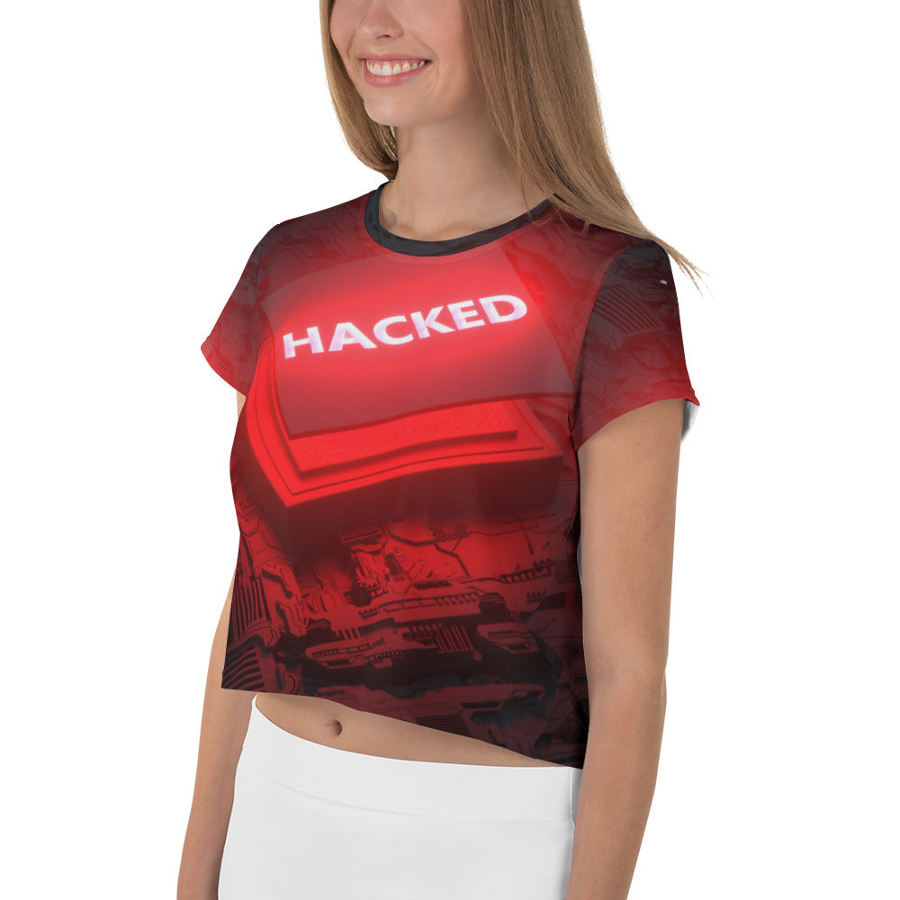 Hacked v2 - All-Over Print Crop Tee – MyHackerTech