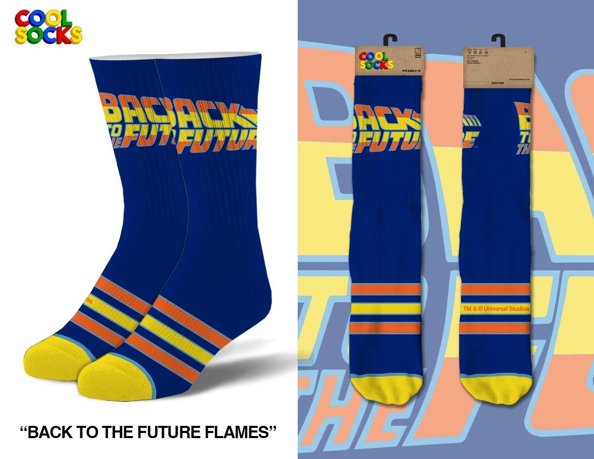 Back to the Future "Flames" Men's Straight Crew Socks (Size 6-13) by MyHackerTech