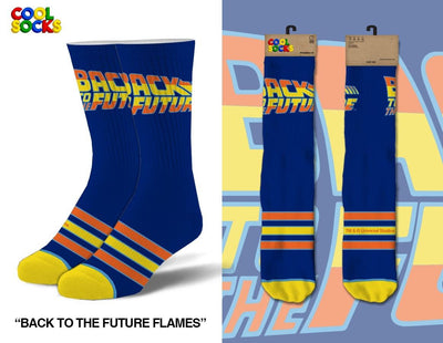 Back to the Future "Flames" Men's Straight Crew Socks (Size 6-13) by MyHackerTech