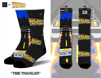 Back to the Future "Time Traveler" Men's Crew Straight Down Knit Mix-Match Socks (Size 8-12) by MyHackerTech