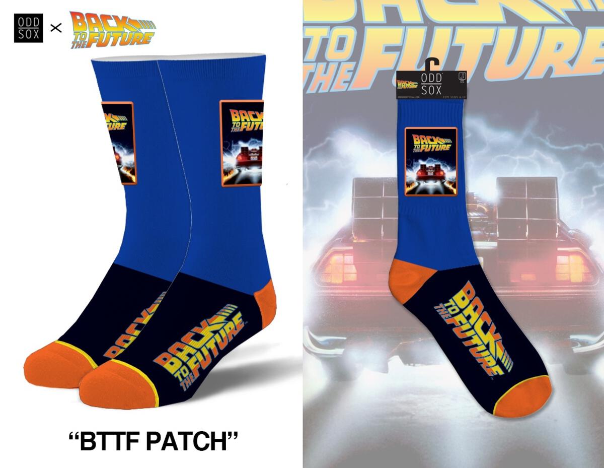 Back to the Future "Patch" Men's Crew Sideways Socks (Size 8-12) by MyHackerTech