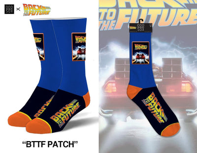 Back to the Future "Patch" Men's Crew Sideways Socks (Size 8-12) by MyHackerTech