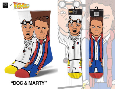 Back to the Future "Doc & Marty" Men's 360 Knit Mix-Match Socks (Size 6-13) by MyHackerTech