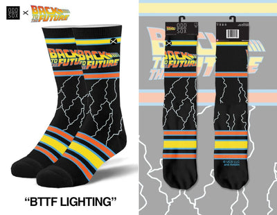 Back to the Future "Lightning" Men's Crew Straight Down Knit Socks (Size 8-12) by MyHackerTech