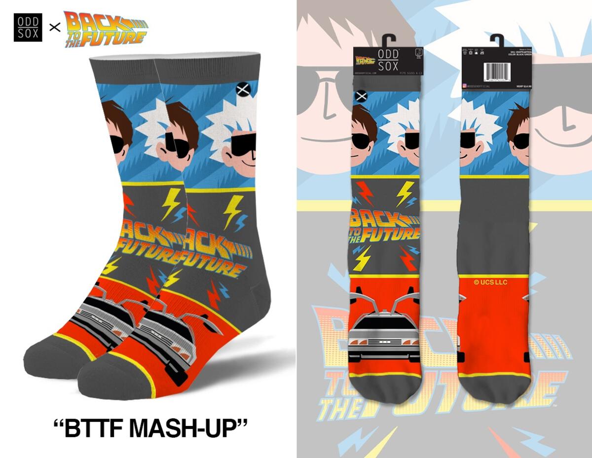 Back to the Future "BTTF Mash-Up" Men's Crew Socks (Size 8-12) by MyHackerTech