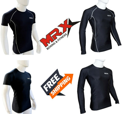 MRX Men's Compression Shirts Athletic Gym Workout Rash Guard Base Layer Short & Long Sleeve Top by MyHackerTech
