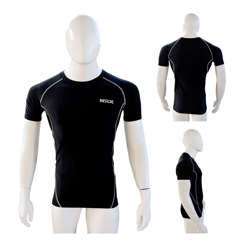 MRX Men's Compression Shirts Athletic Gym Workout Rash Guard Base Layer Short & Long Sleeve Top by MyHackerTech