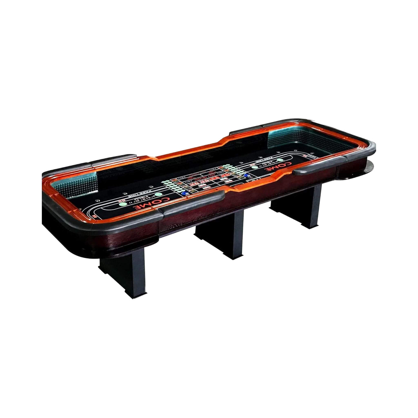 12FT Casino Style Craps Table With Full Drink Rail And Cushion Rim Cover (SAK35098)