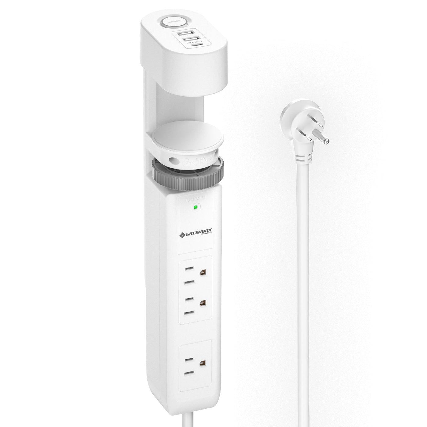 Desk Clamp Power Strip with USB-C Port, 1020J Surge Protector with 20W PD Fast Charging,3 Wide-Spaced Outlets Desktop Edge Mount Power Strip with Flat Plug, 6FT Cord, Fits Tables Up to 2 Inches by MyHackerTech