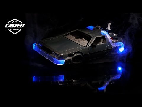 Back to the Future Part II die-cast 1:24 scale "Hollywood Rides" light-up DeLorean Time Machine by MyHackerTech