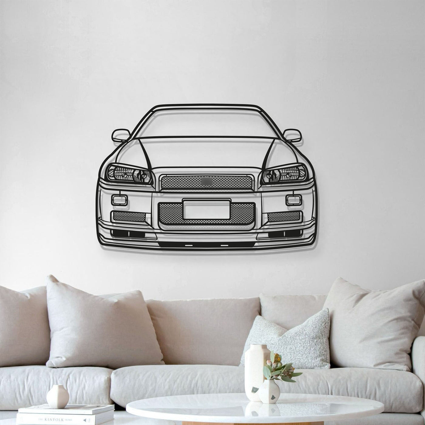 Skyline GT-R R34 Front View Metal Car Wall Art - MT1363 by MyHackerTech