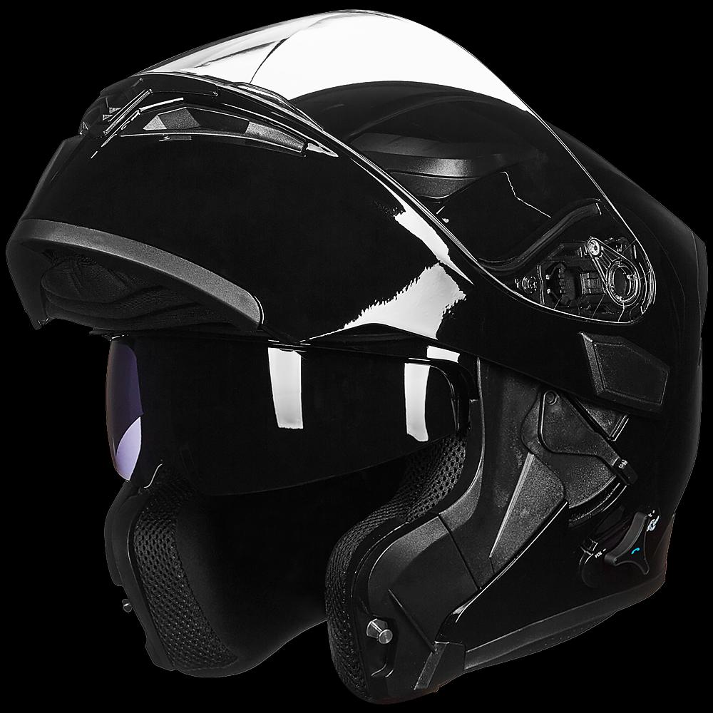 flip up bluetooth motorcycle helmets ILM Modular Flip up Full Face Bluetooth Motorcycle Helmet Model 902BT White / Large