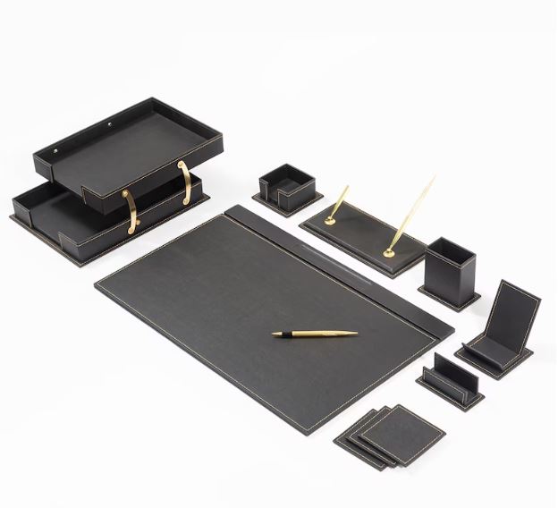 MOOG Classic Leather Desk Set - 12 PCS by MyHackerTech