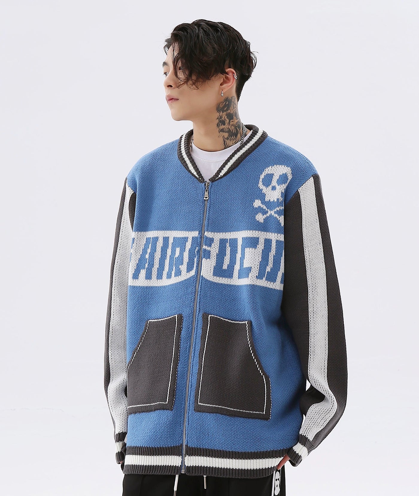 Easy Skull Knit Bomber Jacket by MyHackerTech