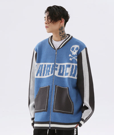 Easy Skull Knit Bomber Jacket by MyHackerTech