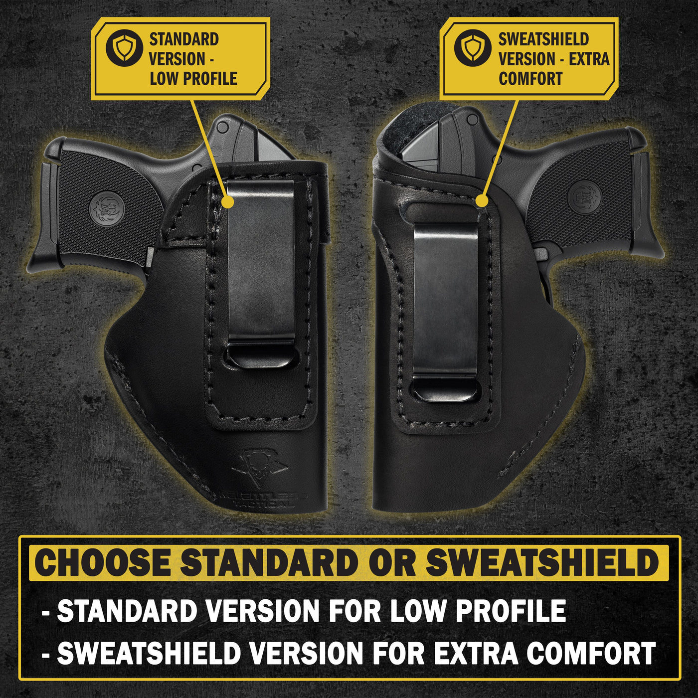 The Defender Leather IWB Holster - Fits Ruger LCP, LCP2, Sig P238, P290, S&W Bodyguard .380 and Most .380's - Lifetime Warranty - Made in USA by MyHackerTech