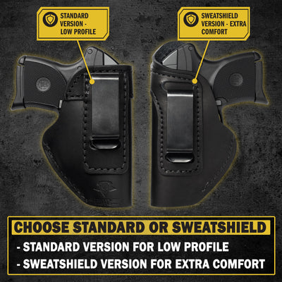 The Defender Leather IWB Holster - Fits Ruger LCP, LCP2, Sig P238, P290, S&W Bodyguard .380 and Most .380's - Lifetime Warranty - Made in USA by MyHackerTech