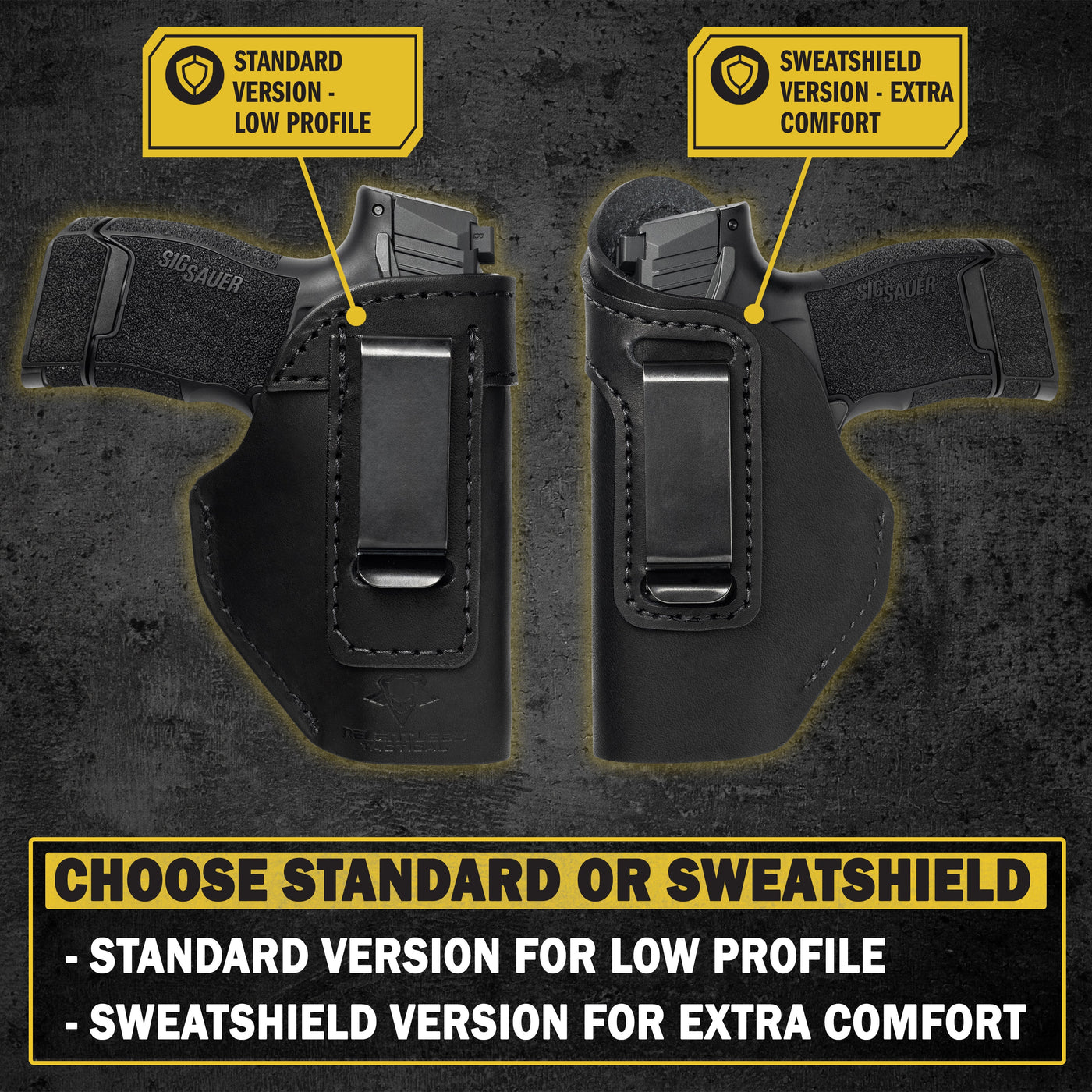 The Defender Leather IWB Holster | Fits Glock 42 | P365 | Hellcat | Lifetime Warranty | Made in USA by MyHackerTech