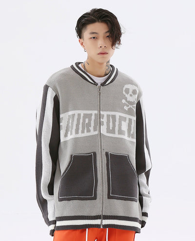 Easy Skull Knit Bomber Jacket by MyHackerTech