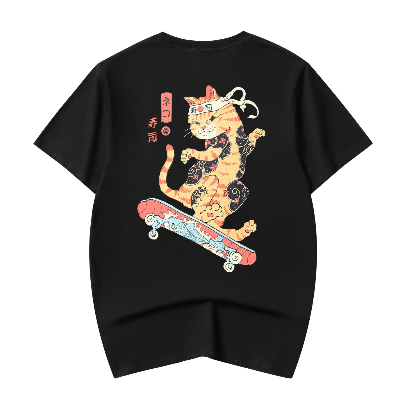 YeT019 Neko Skateboarding Cat Tee by MyHackerTech