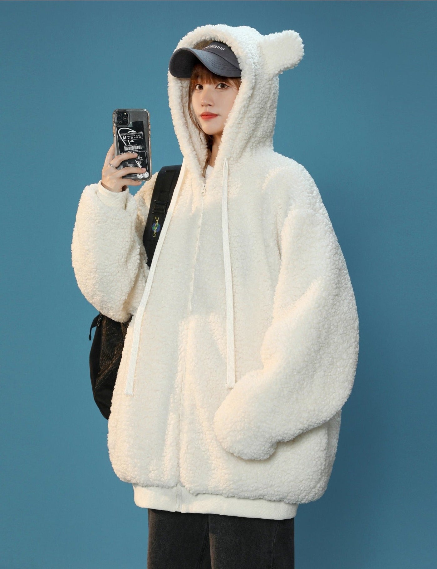 Women's Furry Bunny Ears Winter Jacket by MyHackerTech