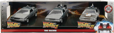 Back to the Future Hollywood Rides 1:32 scale DeLorean Time Machine 3-Pack by MyHackerTech