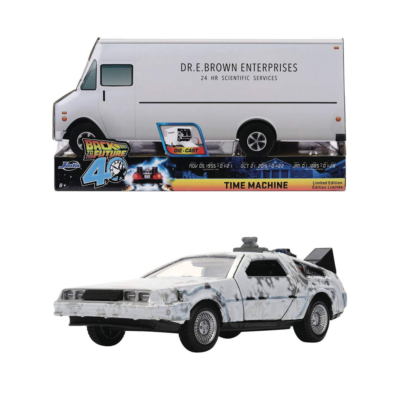 Back to the Future die-cast 1:32 scale 40th Anniversary "Hollywood Rides" DeLorean Time Machine (Frost Finished) by MyHackerTech