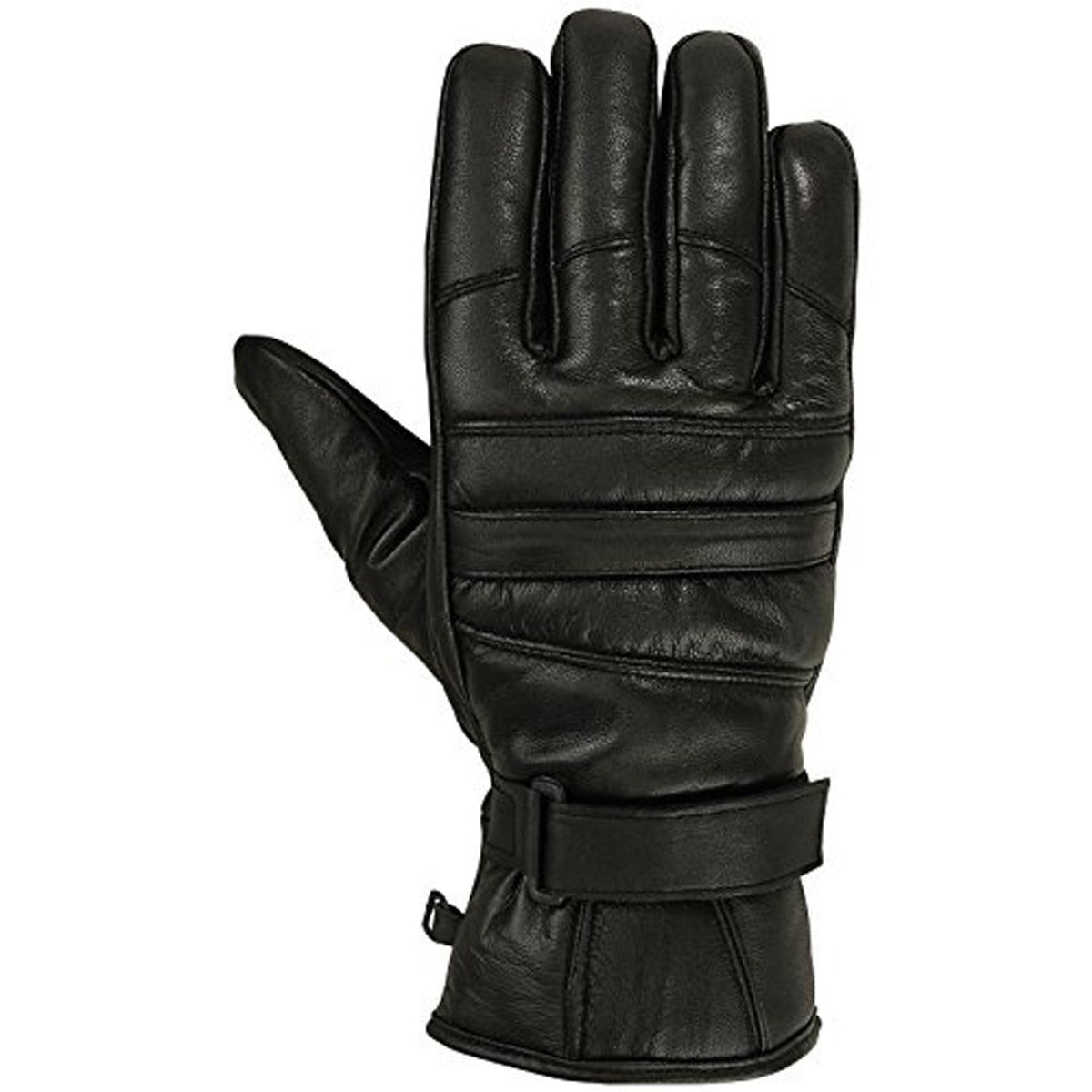 Mens Motorbike Gloves Cold Weather Motorcycle Riding Genuine Leather Black Glove-Black-Gray-S by MyHackerTech