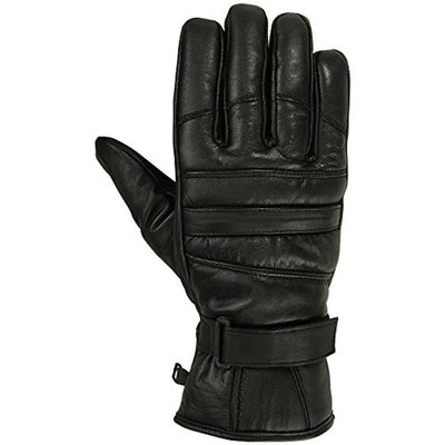 Mens Motorbike Gloves Cold Weather Motorcycle Riding Genuine Leather Black Glove-Black-Gray-S by MyHackerTech