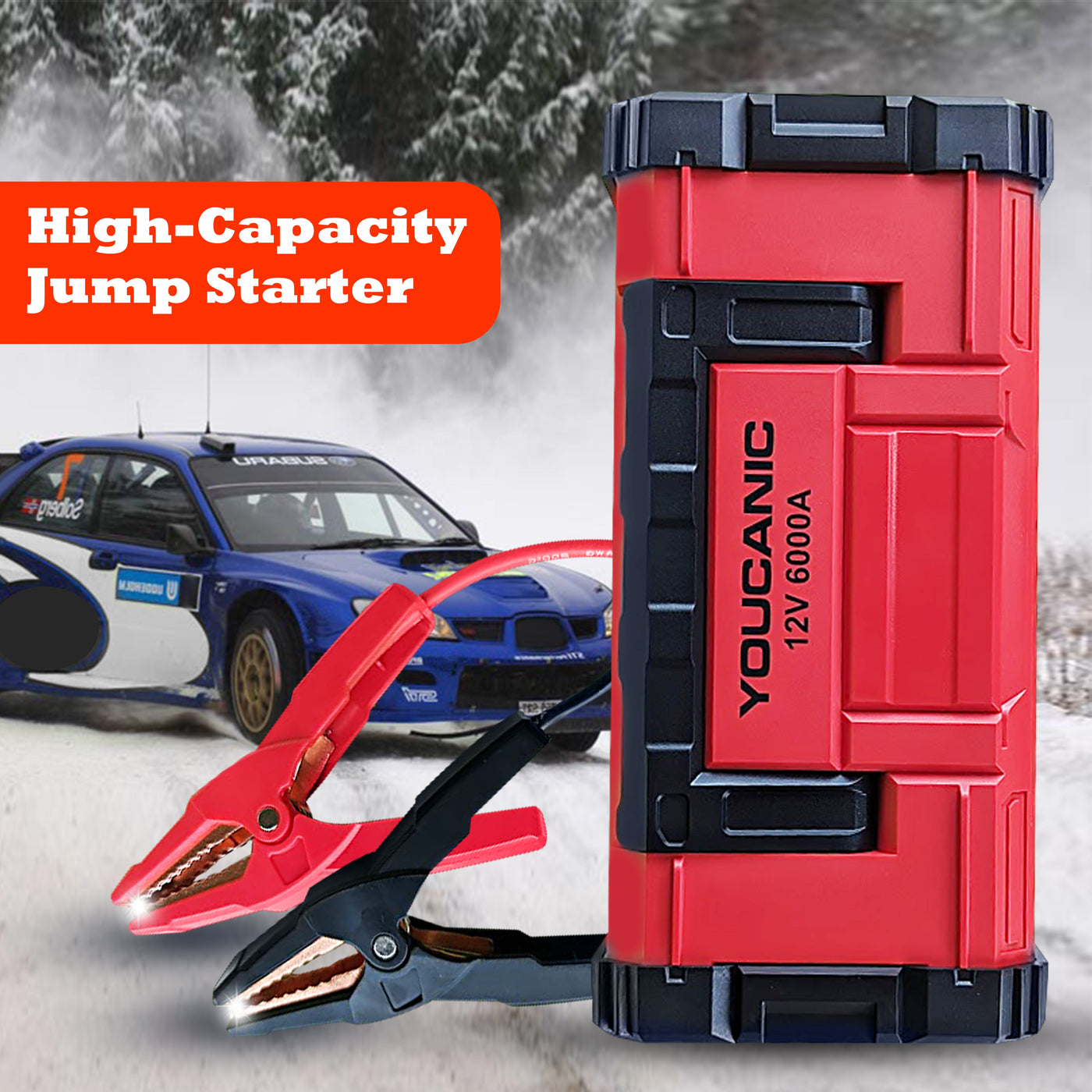 YOUCANIC Pro 6000A Jump Starter - Powerful Car Battery Booster, Power Bank, & Smart Safety Features