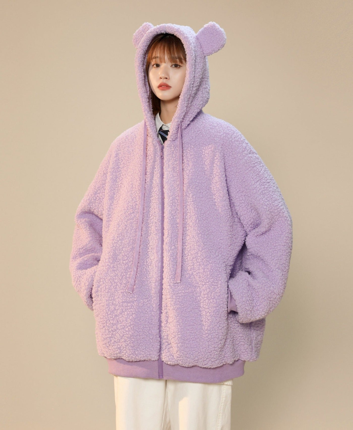 Women's Furry Bunny Ears Winter Jacket by MyHackerTech