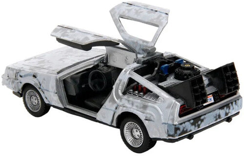 Back to the Future die-cast 1:32 scale "Hollywood Rides" DeLorean Time Machine (Frost Covered) by MyHackerTech