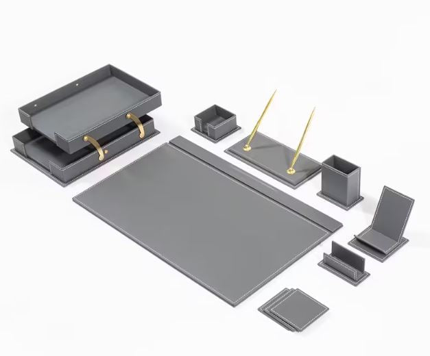 MOOG Classic Leather Desk Set - 12 PCS by MyHackerTech