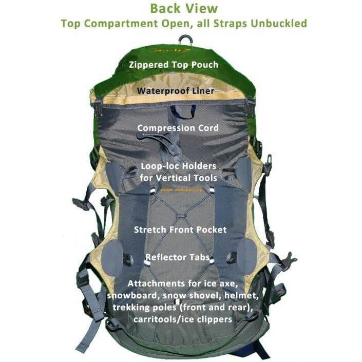 50 or 60 Liter Aarn Peak Aspiration Backpack by MyHackerTech