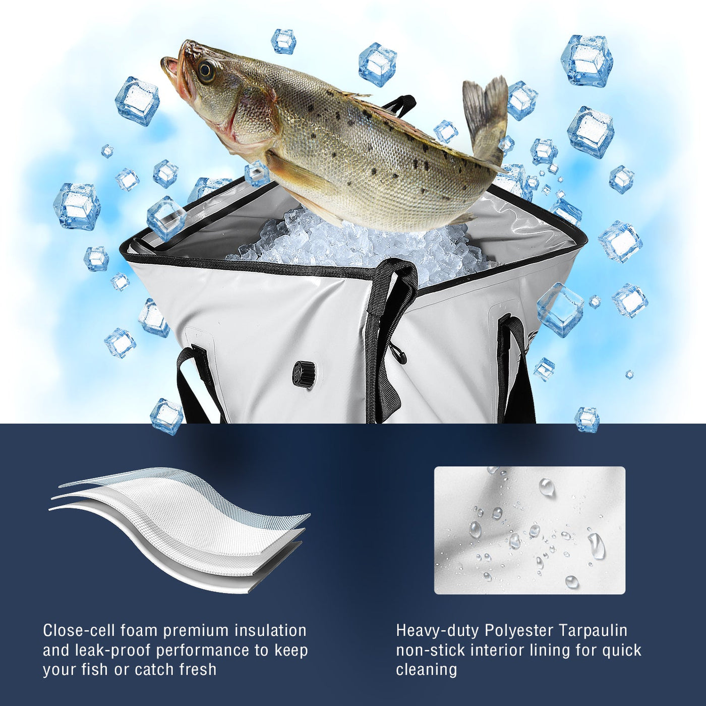 48x18'' Leakproof Fish Cooler Bag With Waterproof Zipper by MyHackerTech