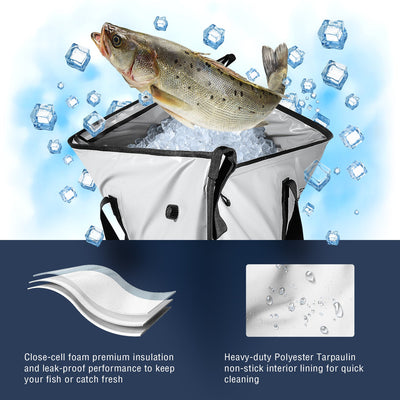 48x18'' Leakproof Fish Cooler Bag With Waterproof Zipper by MyHackerTech