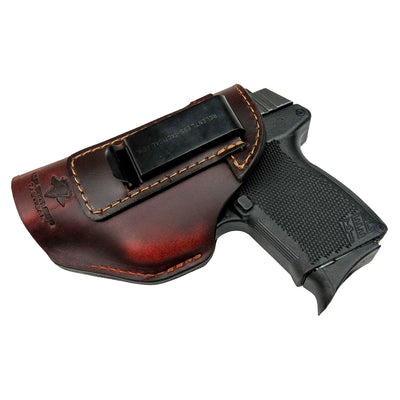 The Defender Leather IWB Holster - Fits Ruger LCP, LCP2, Sig P238, P290, S&W Bodyguard .380 and Most .380's - Lifetime Warranty - Made in USA by MyHackerTech