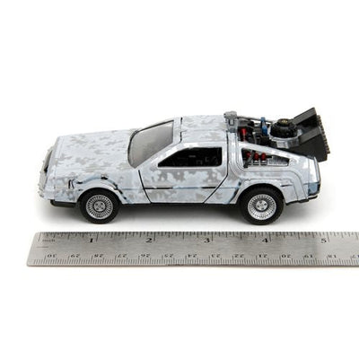 Back to the Future die-cast 1:32 scale "Hollywood Rides" DeLorean Time Machine (Frost Covered) by MyHackerTech