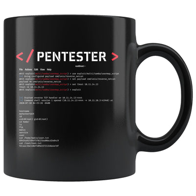 Pentester v1 - Black 11oz Mug by MyHackerTech