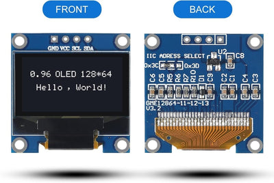 0.96" OLED I2C Display Module 128x64 SSD1306 for Arduino Raspberry Pi – 4-Pin by MyHackerTech