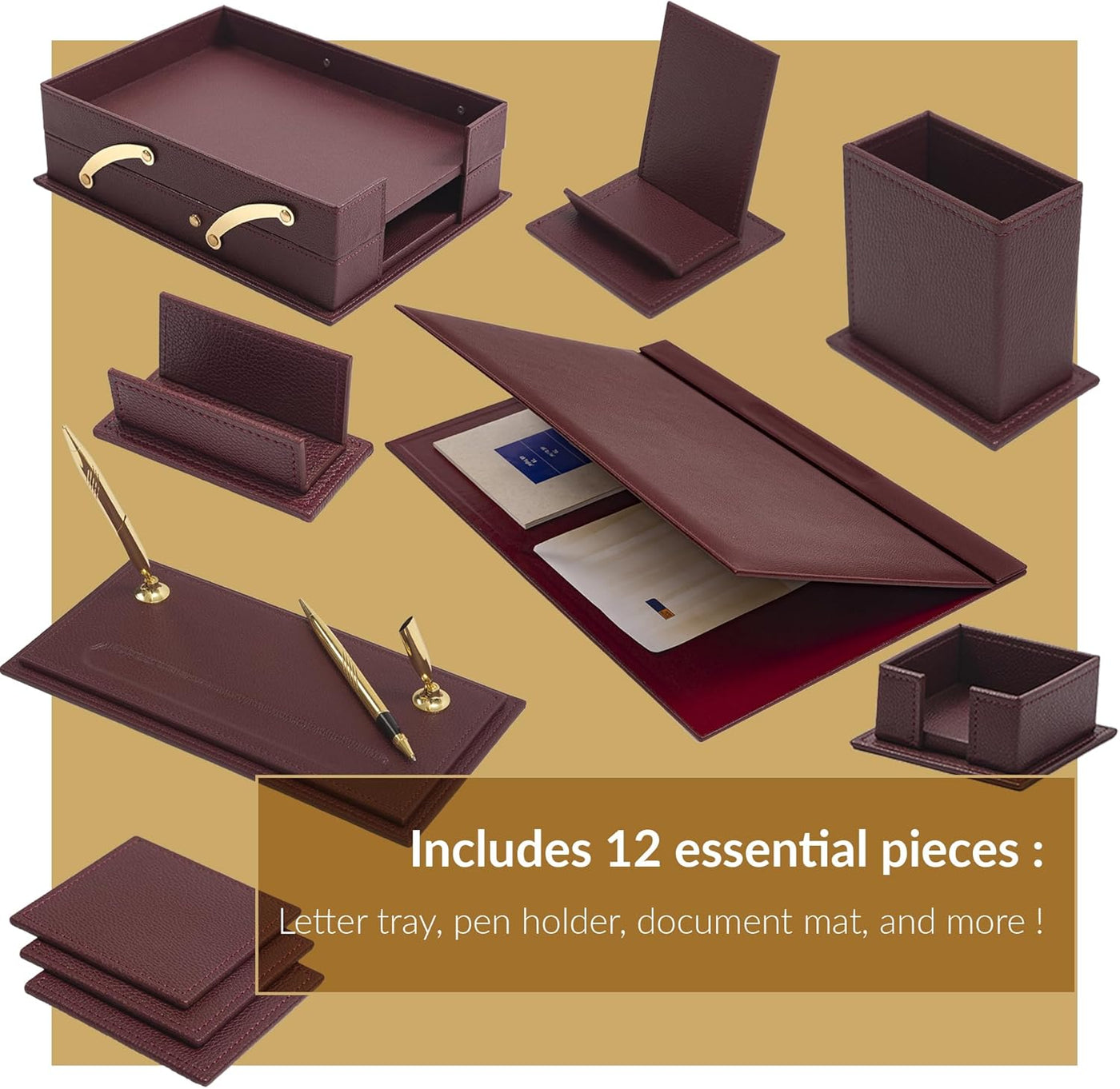 MOOG Classic Leather Desk Set - 12 PCS by MyHackerTech