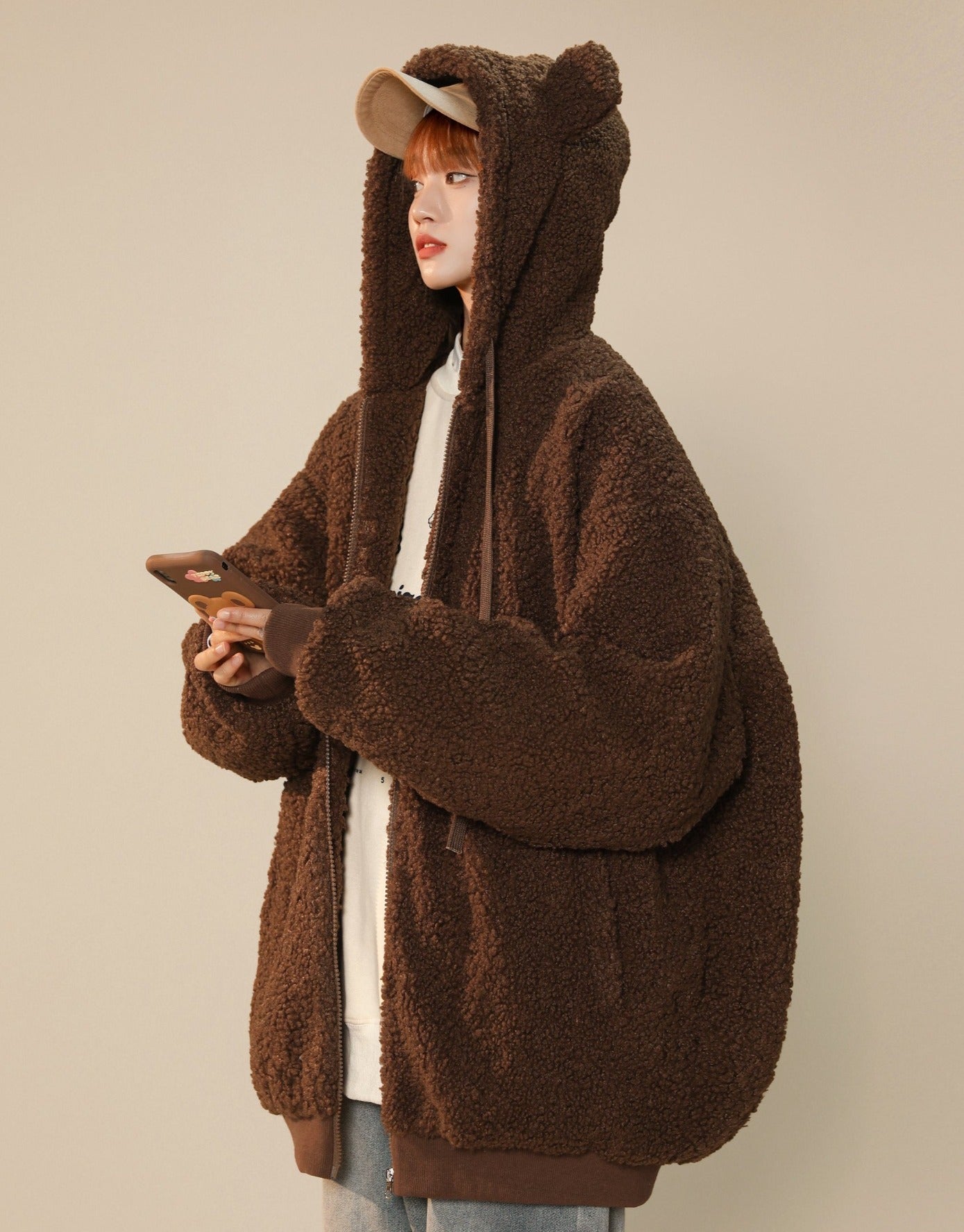 Women's Furry Bunny Ears Winter Jacket by MyHackerTech