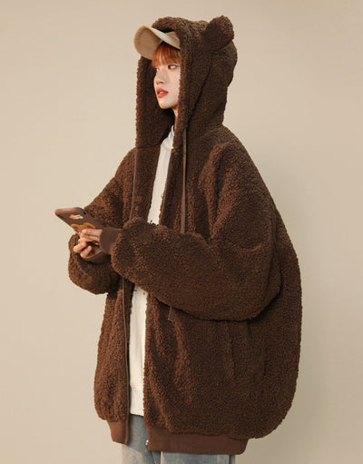 Women's Furry Bunny Ears Winter Jacket by MyHackerTech