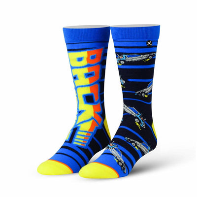 Back to the Future "88 MPH" Men's Crew Straight Down Knit Mix-Match Socks (Size 6-13) by MyHackerTech