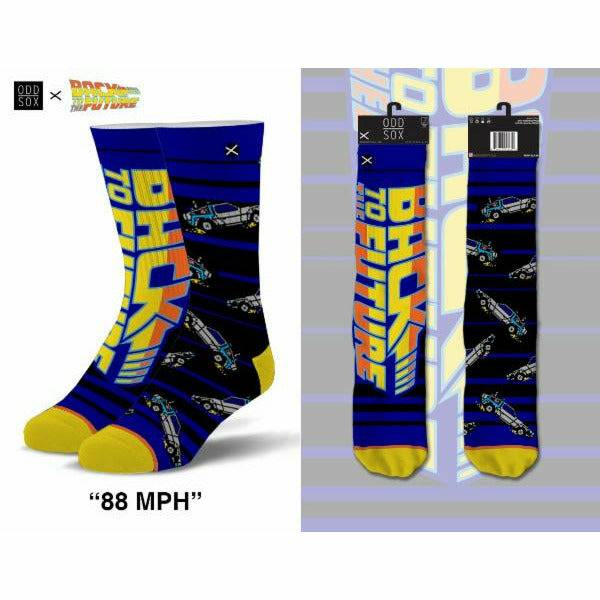 Back to the Future "88 MPH" Men's Crew Straight Down Knit Mix-Match Socks (Size 6-13) by MyHackerTech
