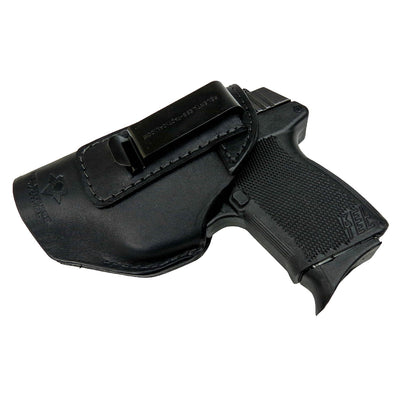The Defender Leather IWB Holster - Fits Ruger LCP, LCP2, Sig P238, P290, S&W Bodyguard .380 and Most .380's - Lifetime Warranty - Made in USA by MyHackerTech