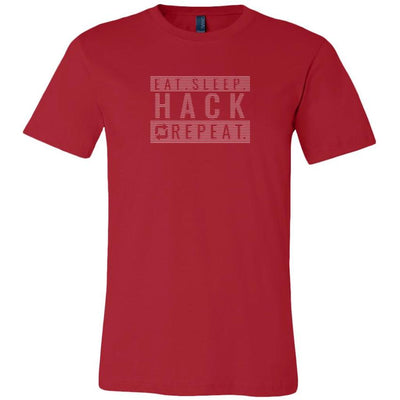 Eat sleep hack repeat v1 - Canvas Mens Shirt by MyHackerTech